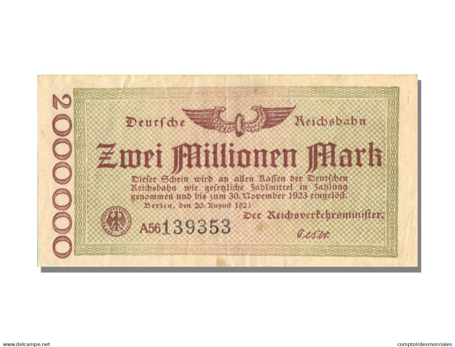 Billet, Allemagne, 2 Millionen Mark, 1923, SPL - Bestuur Voor Schulden