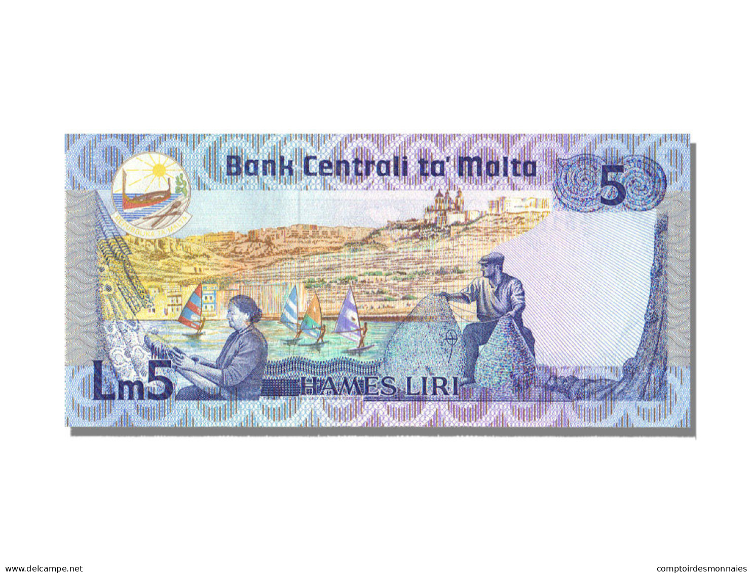 Billet, Malte, 5 Liri, NEUF - Malta