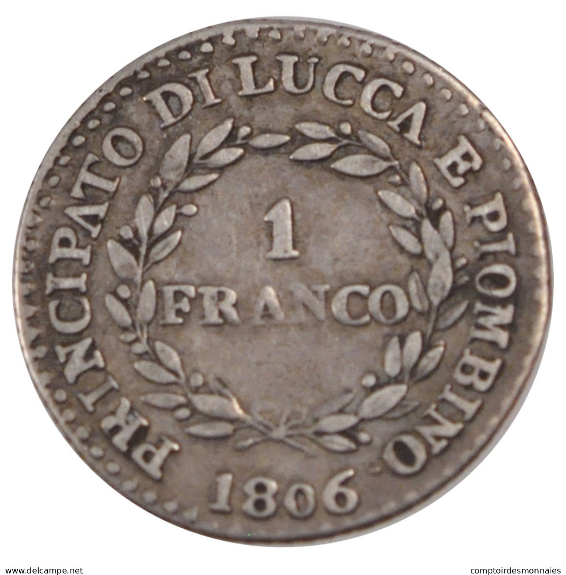 Monnaie, États Italiens, LUCCA, Franco, 1806, TB+, Argent, KM:23 - Lucca