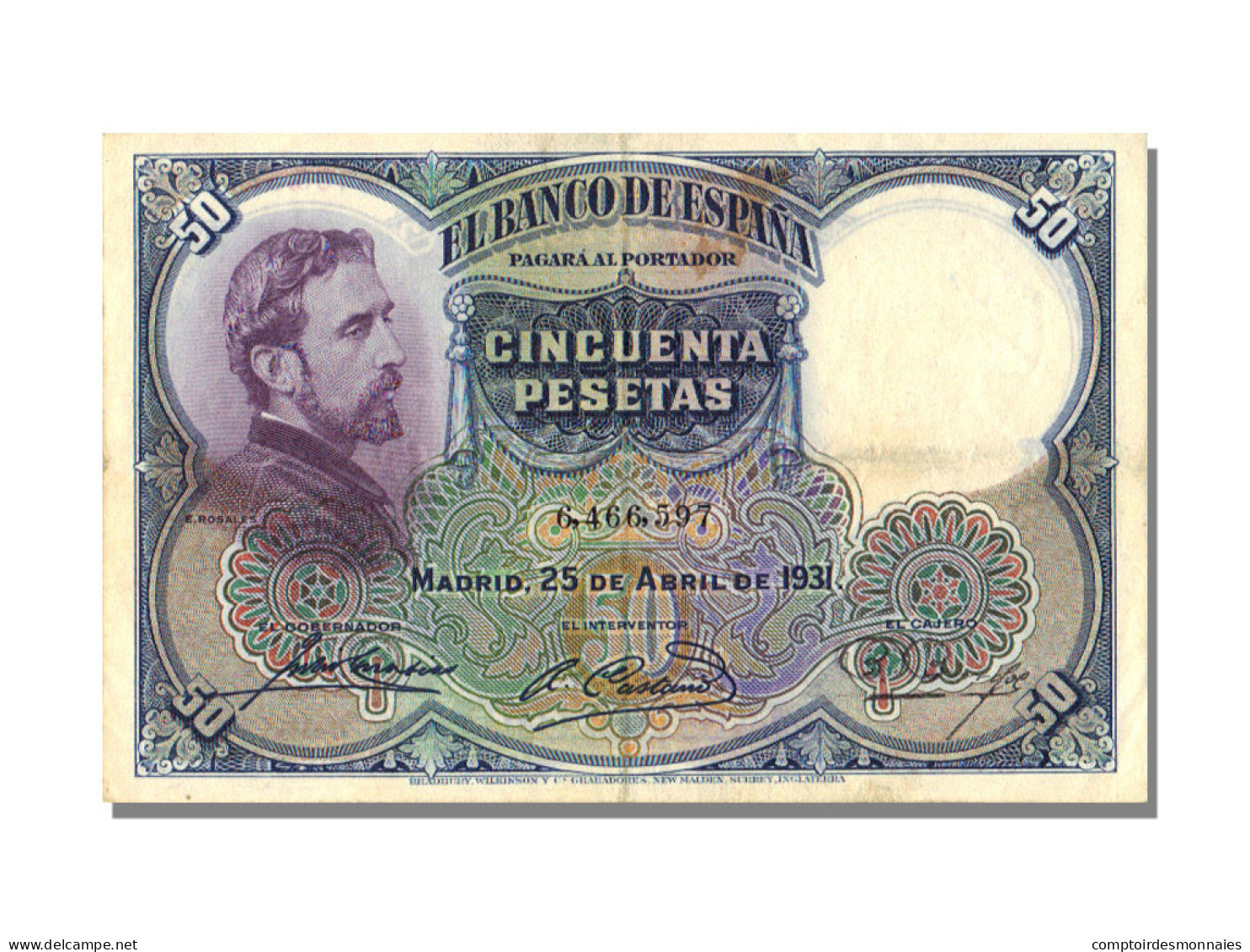 Billet, Espagne, 50 Pesetas, 1931, KM:82, SUP - 50 Pesetas