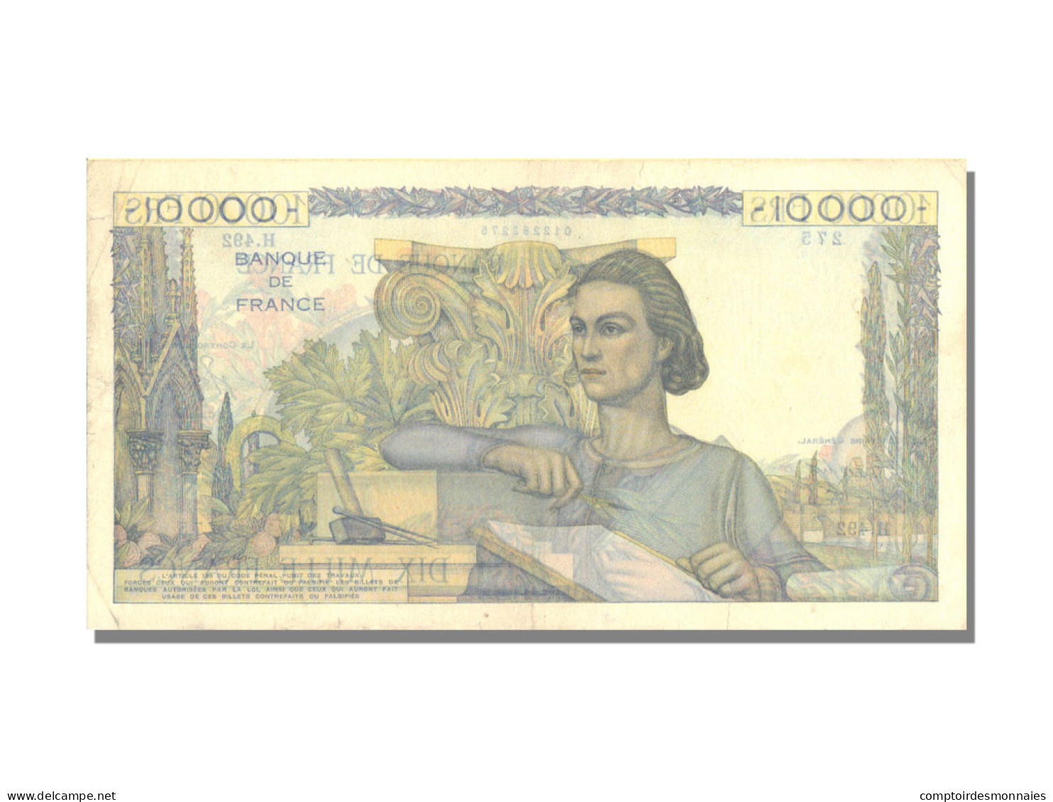 Billet, France, 10,000 Francs, 10 000 F 1945-1956 ''Génie Français'', 1949 - 10 000 F 1945-1956 ''Génie Français''