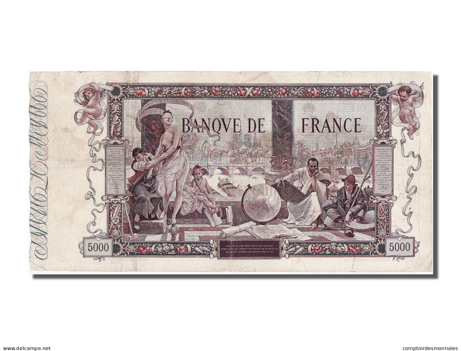 Billet, France, 5000 Francs, 5 000 F 1918 ''Flameng'', 1918, 1918-01-24, TB+ - 5 000 F 1918 ''Flameng''