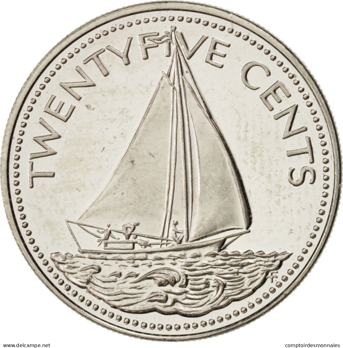 Monnaie, Bahamas, Elizabeth II, 25 Cents, 1974, U.S.A., SPL, Nickel, KM:63.1 - Bahamas