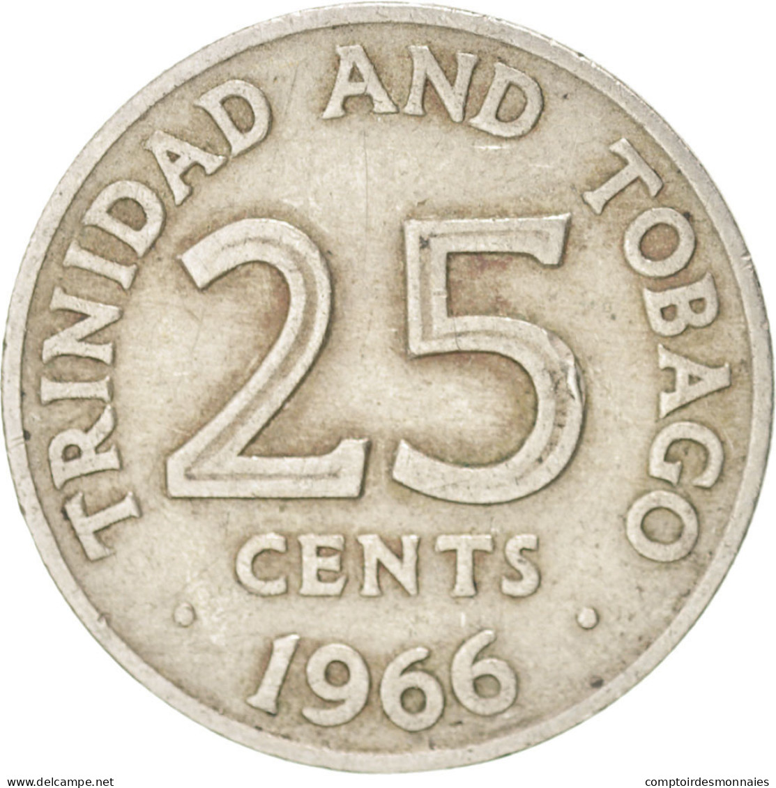 Monnaie, TRINIDAD & TOBAGO, 25 Cents, 1966, TB+, Copper-nickel, KM:4 - Trinidad & Tobago