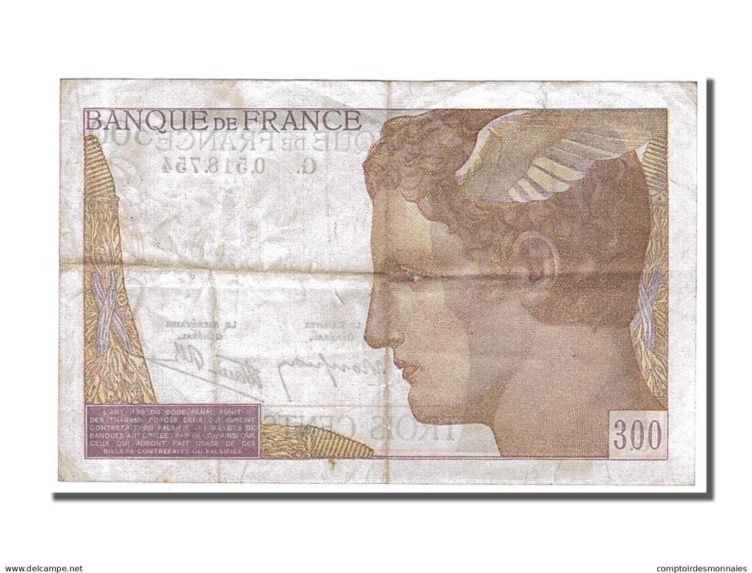 Billet, France, 300 Francs, 300 F 1938-1939, 1938, 1938-10-06, TTB+ - 300 F 1938-1939