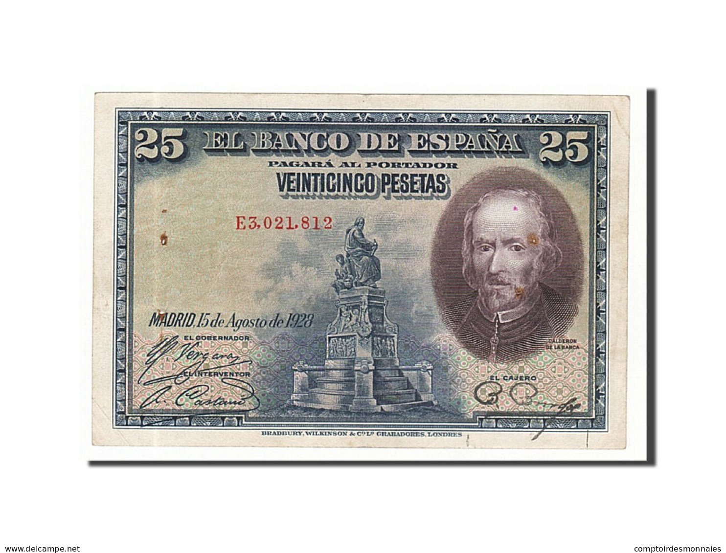 Billet, Espagne, 25 Pesetas, 1928, 1928-08-15, KM:74b, TB+ - 1-2-5-25 Peseten