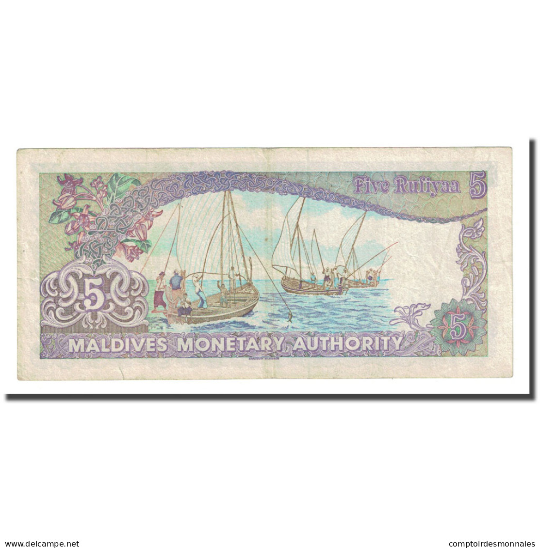 Billet, Maldives, 5 Rufiyaa, 1983-10-07, KM:10a, TB - Maldiven