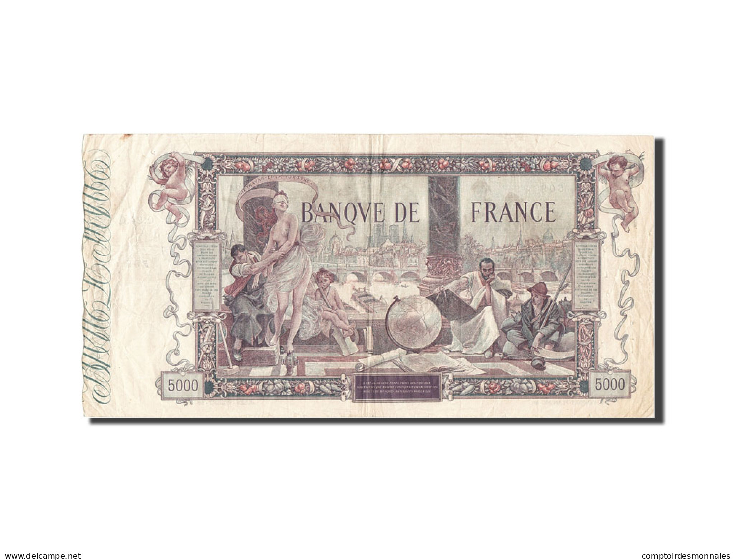 Billet, France, 5000 Francs, 5 000 F 1918 ''Flameng'', 1918, 1918-01-29, TTB - 5 000 F 1918 ''Flameng''