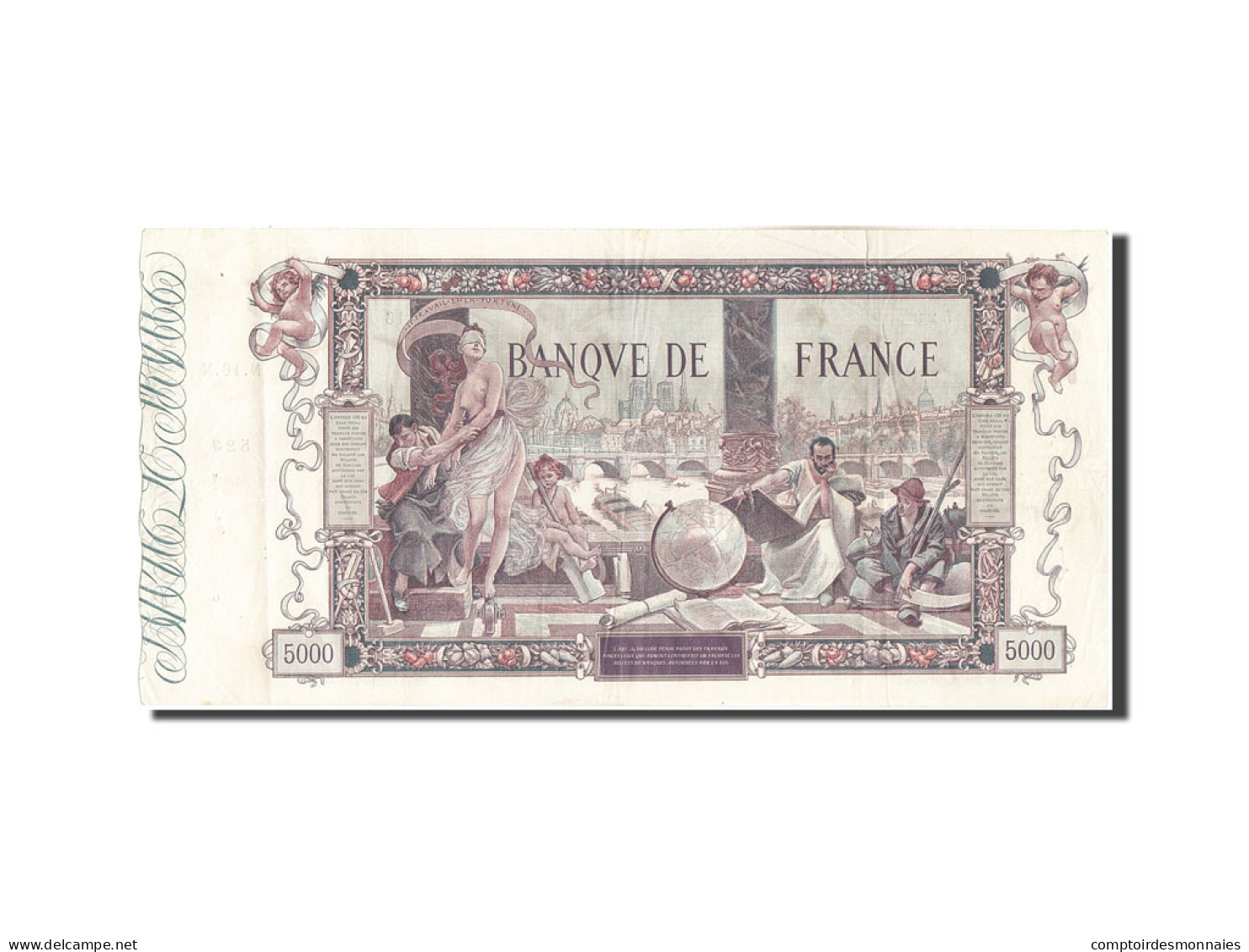Billet, France, 5000 Francs, 5 000 F 1918 ''Flameng'', 1918, 1918-01-19, TTB - 5 000 F 1918 ''Flameng''