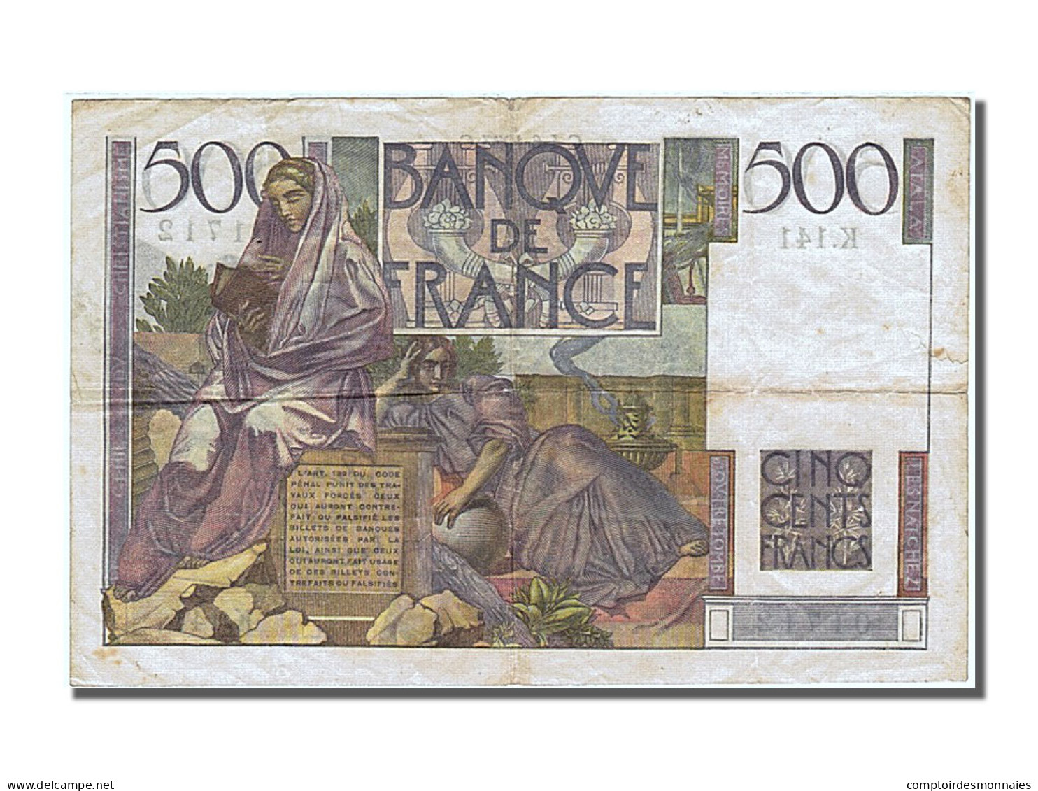 Billet, France, 500 Francs, 500 F 1945-1953 ''Chateaubriand'', 1953, 1953-06-04 - 500 F 1945-1953 ''Chateaubriand''