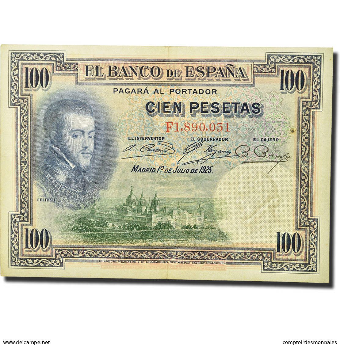 Billet, Espagne, 100 Pesetas, 1925, 1925-07-01, KM:69c, TTB+ - 100 Pesetas