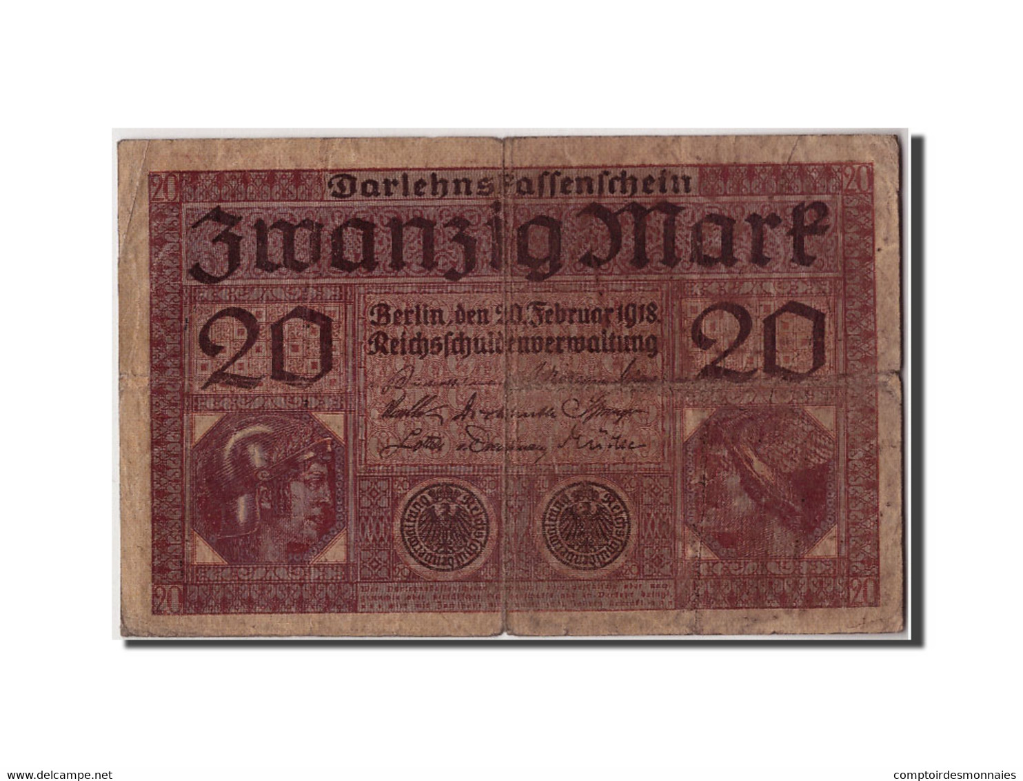 Billet, Allemagne, 20 Mark, 1918, 1918-02-20, TB - 20 Mark