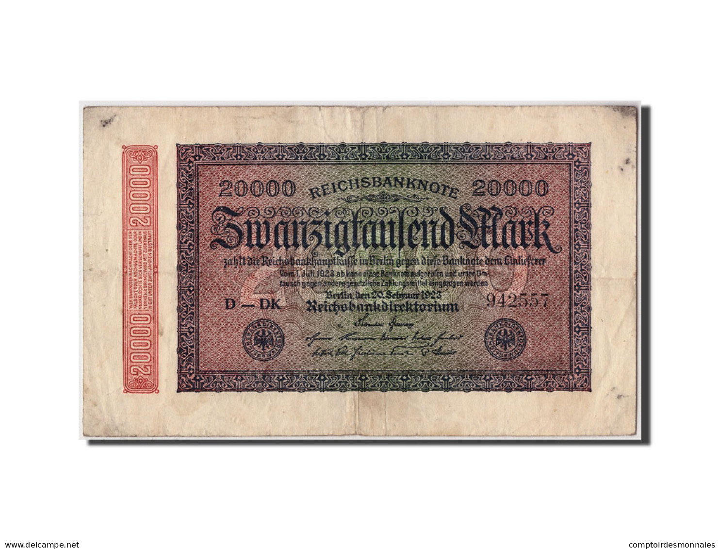 Billet, Allemagne, 20,000 Mark, 1923, 1923-02-20, TB - 20000 Mark