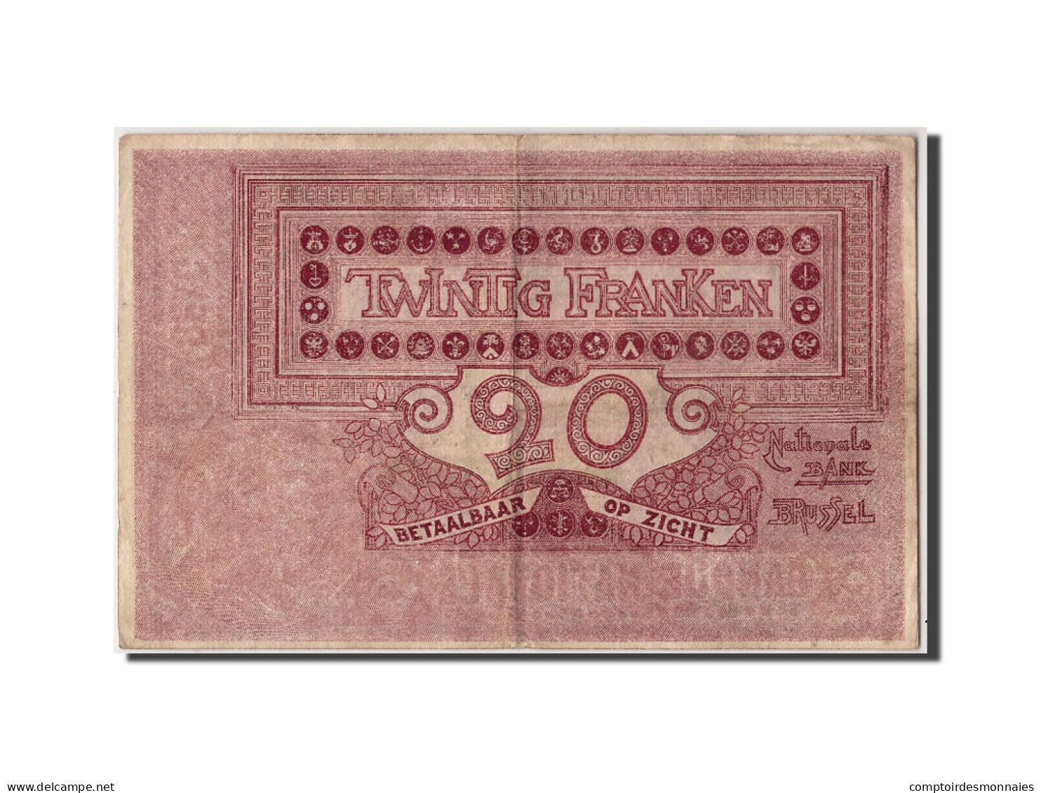 Billet, Belgique, 20 Francs, 1919, 1919-02-28, KM:67, TTB - 5-10-20-25 Francs