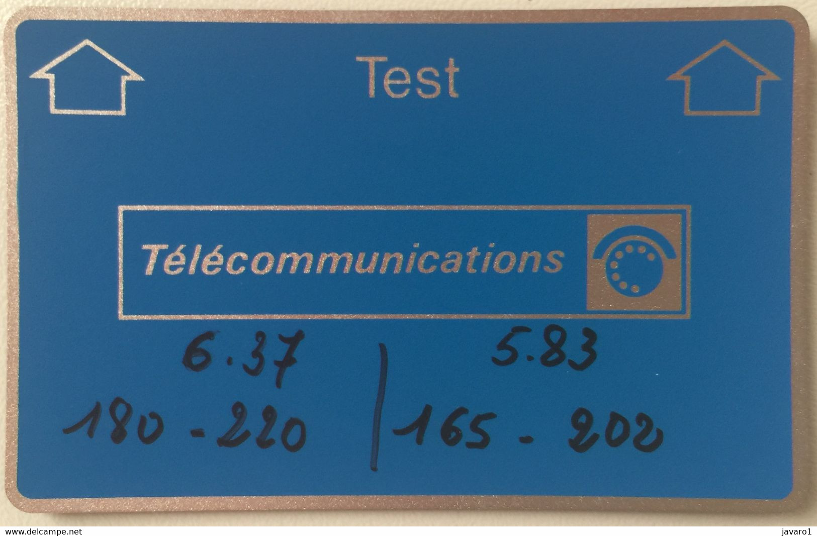 FRANCE : A21 TEST Chiffres Inscrites Noir 6.37-5.83 MINT - Hologrammkarten