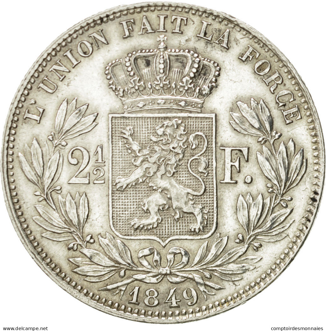 Monnaie, Belgique, Leopold I, 2-1/2 Francs, 1849, Bruxelles, SUP, Argent, KM:11 - 2 ½ Francs