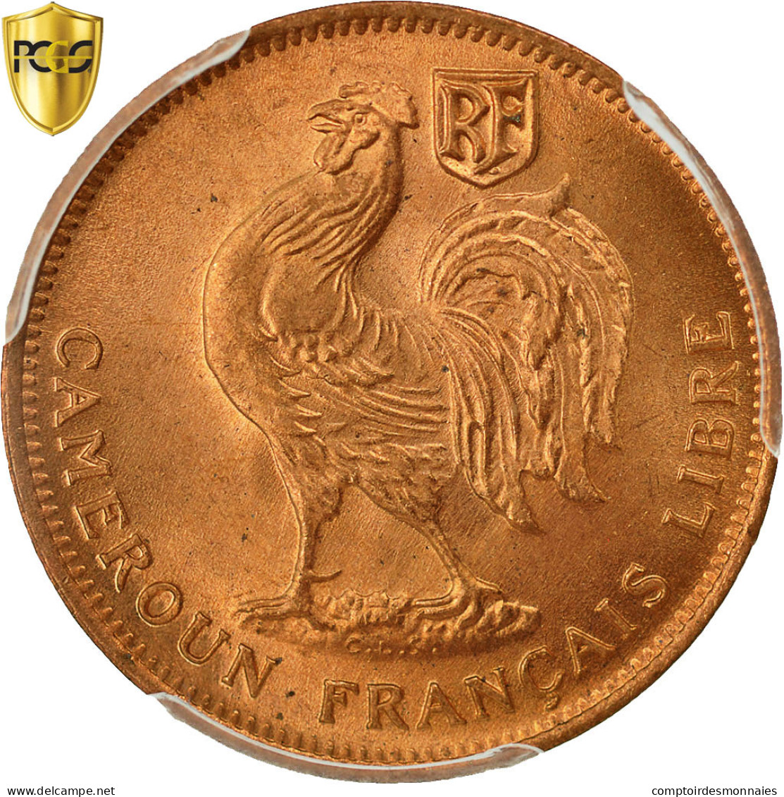 Cameroun, 50 Centimes, 1943, Pretoria, PCGS, MS66RD, FDC, Bronze, KM:6, Gradée - Cameroon