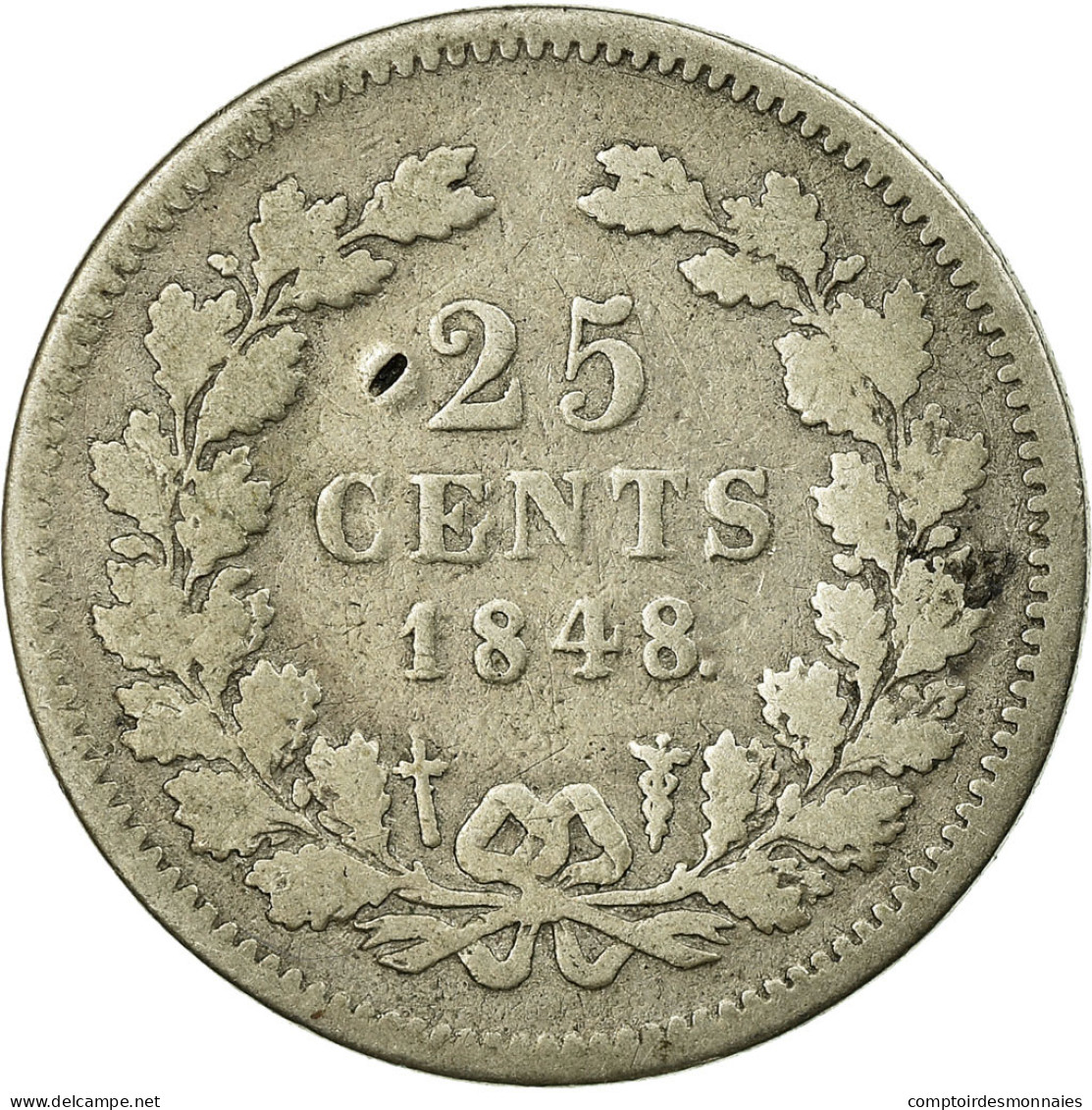 Monnaie, Pays-Bas, William II, 25 Cents, 1848, TB, Argent, KM:76 - 1840-1849: Willem II