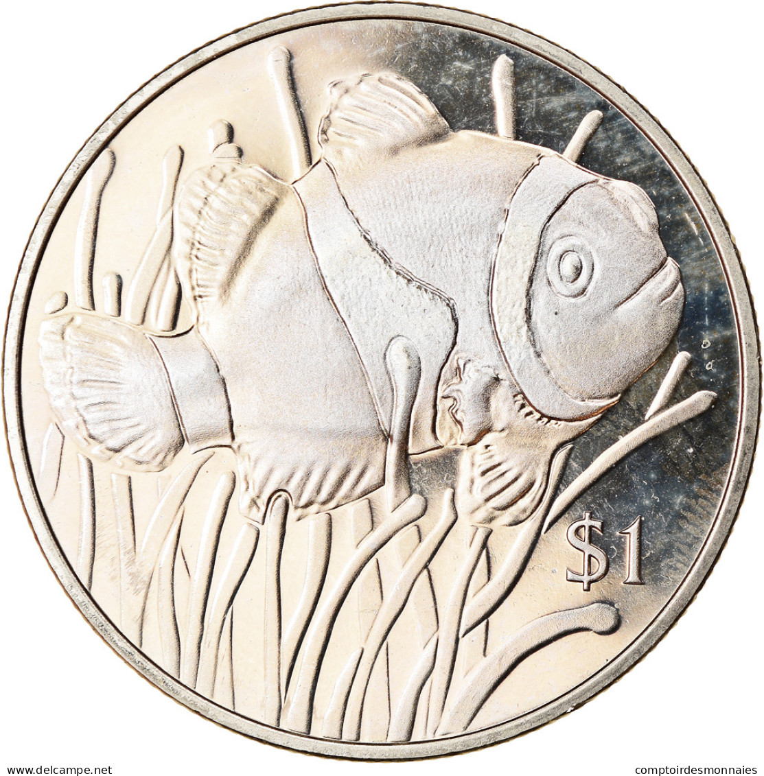 Monnaie, BRITISH VIRGIN ISLANDS, Dollar, 2018, Franklin Mint, Vie Sous-marine - - Iles Vièrges Britanniques