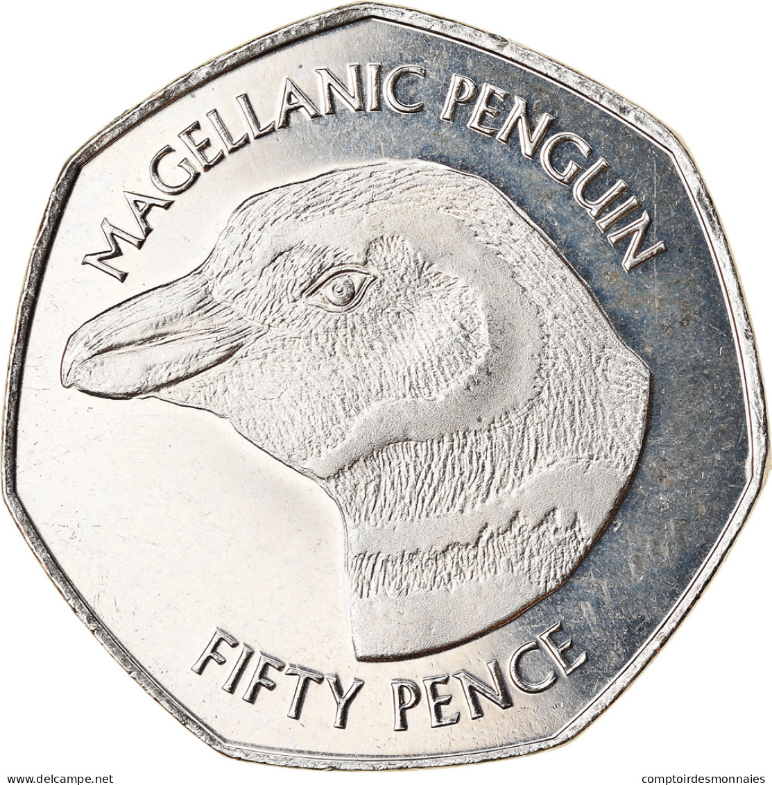 Monnaie, Falkland Islands, 50 Pence, 2018, Pingouins - Manchot De Magellan, FDC - Falklandeilanden