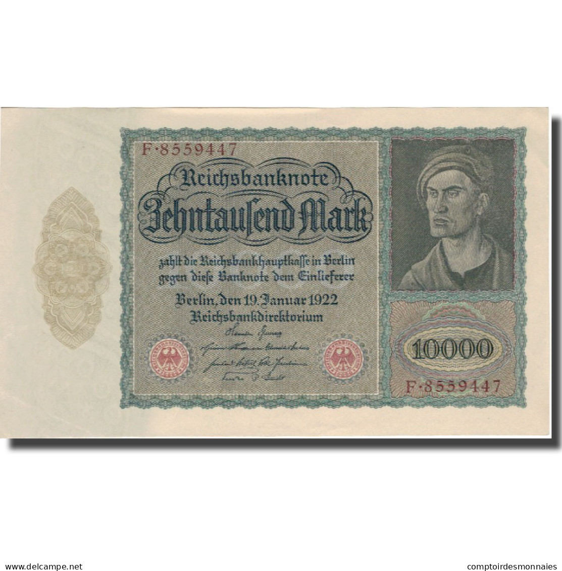 Billet, Allemagne, 10,000 Mark, 1922, KM:70, SUP - 10.000 Mark