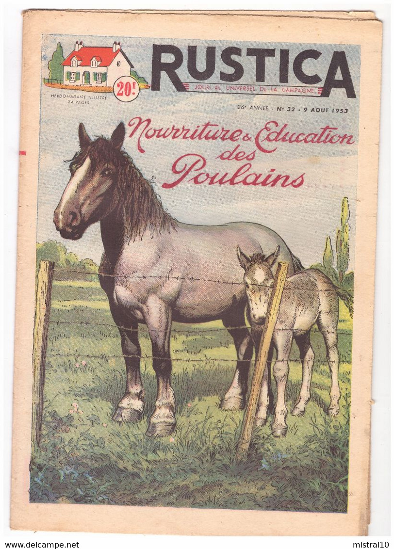 RUSTICA. 1953. N°32. Nourriture Et Education Des Poulains - Garten