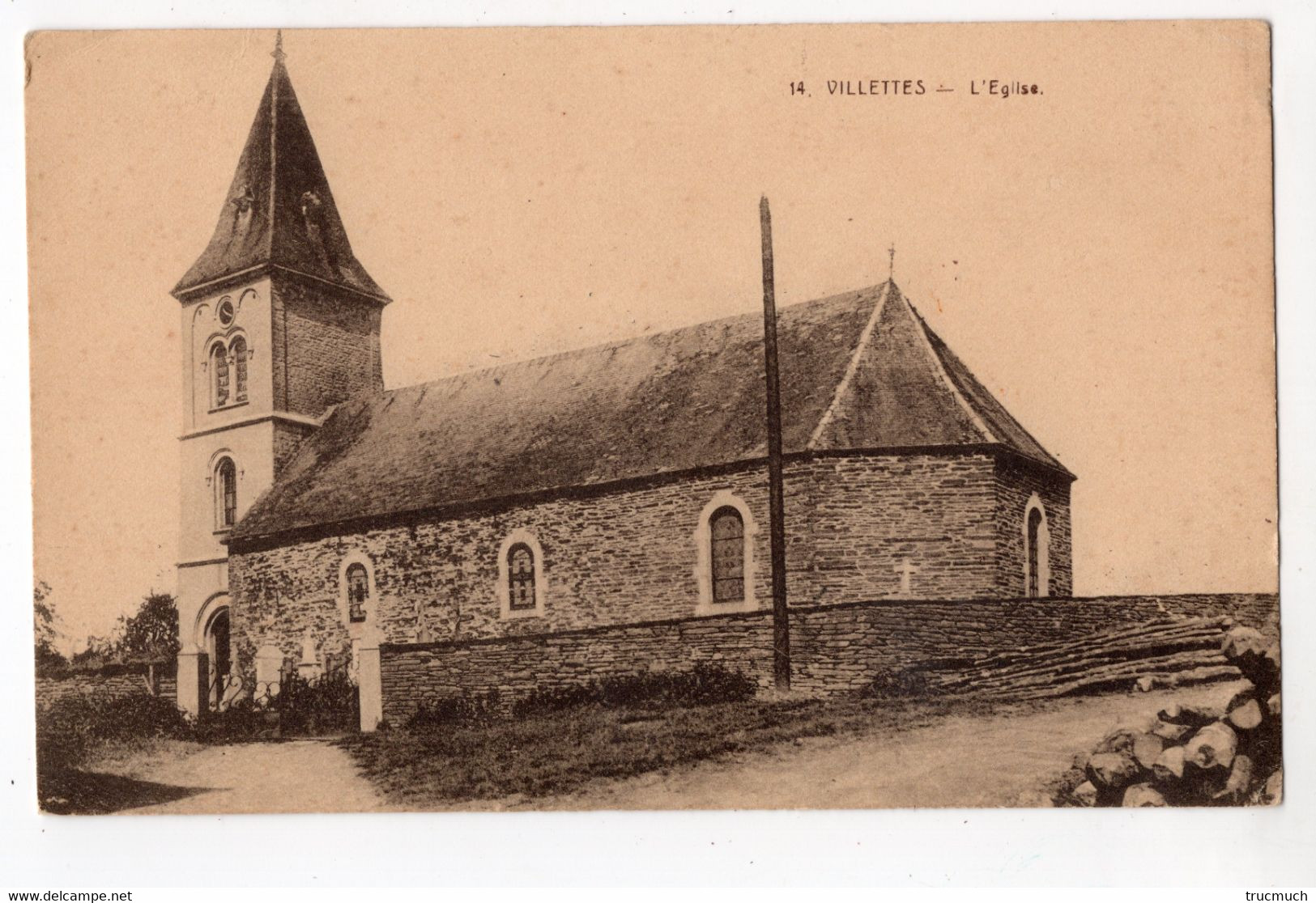 36 - VILLETTES - L'église  *Coll. Hôtel Du Pont De Villettes* - Lierneux