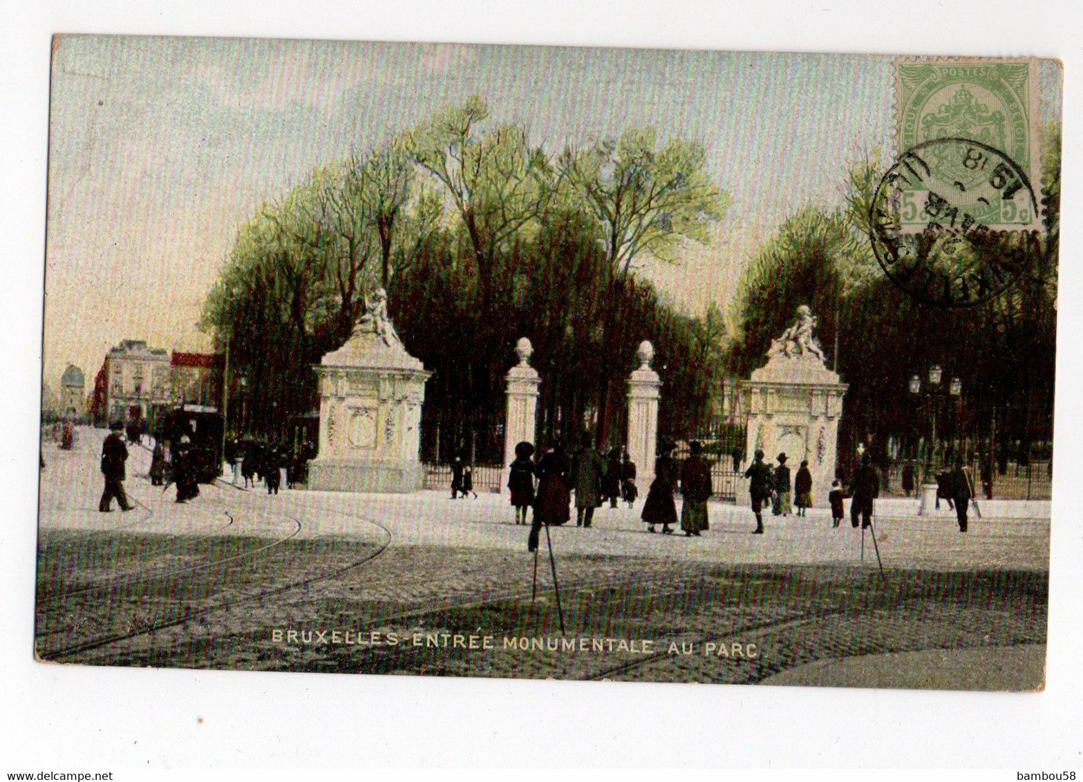 BRUXELLES * BELGIQUE * ENTREE MONUMENTALE AU PARC * Carte Colorisée - Bruxelles National - Aéroport