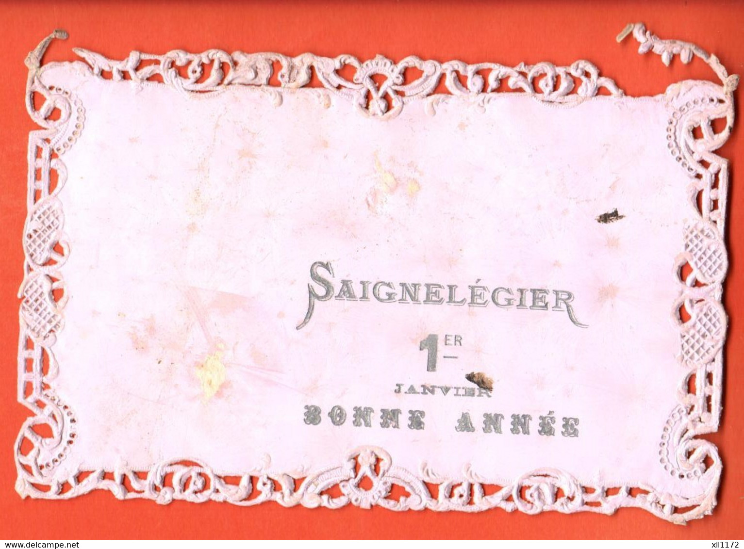 ZLG-08 RARE Fantaisie, Saignelégier 1er Janvier. Bonne Année. Dentelée.Saignelégier 1903 Pour Vacheries Des Breuleux - Les Breuleux