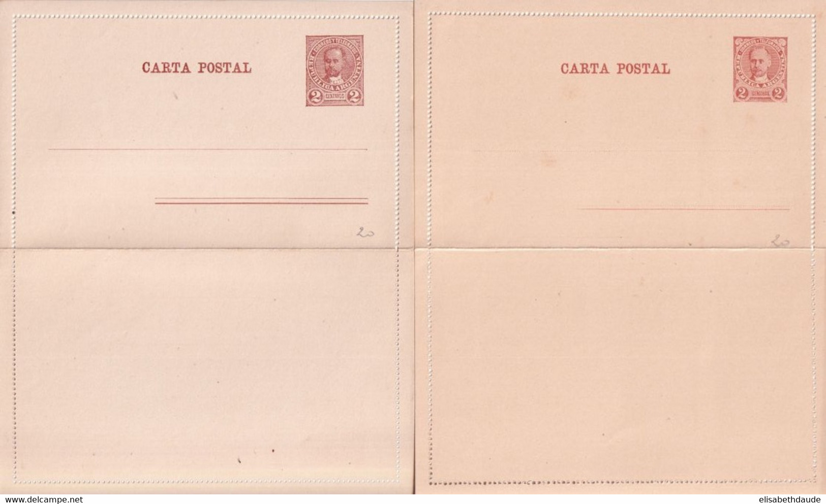 ARGENTINA - ENTIER POSTAL - 2 CARTE-LETTRES NEUVES - Ganzsachen