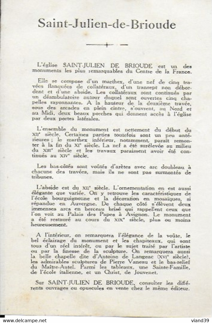Brioude - Eglise St Julien : Le Porche   ( Peinture Renaudin 1928) - Brioude