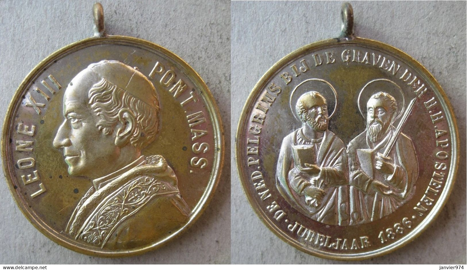 Médaille Papale Leon XIII – Leo XIII, Jubilé Des Saints Apôtres 1886 - Royal/Of Nobility