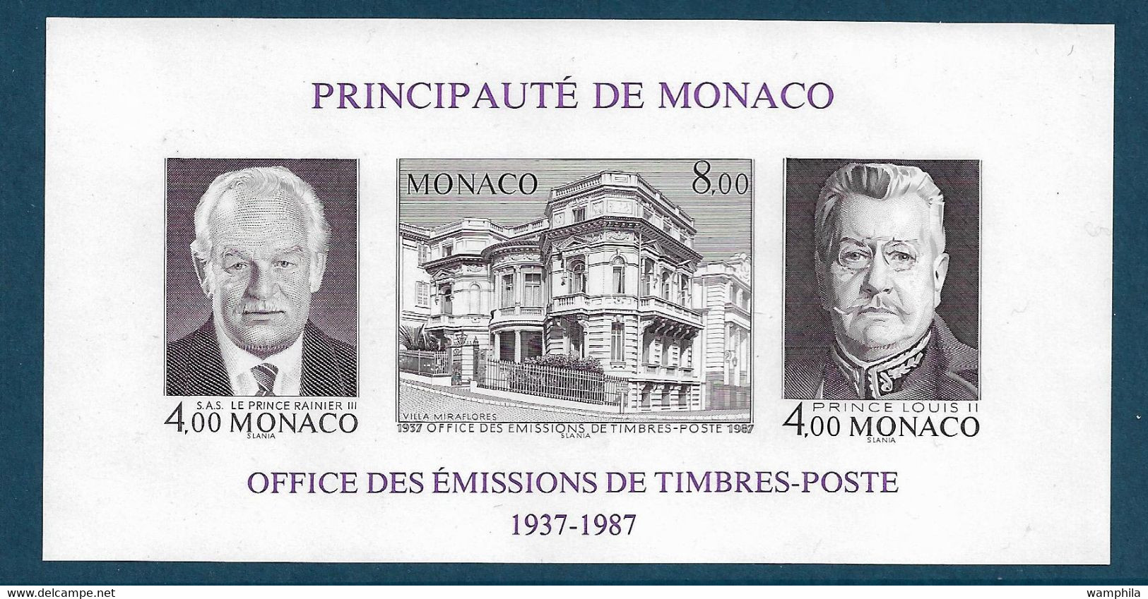 Monaco Bloc Gommé N°39a** Des Timbres N°1591/1592/1593 Non Dentelé, Cote 50€ - Varietà