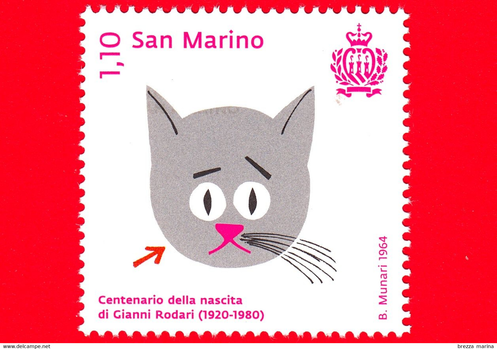 Nuovo - MNH - SAN MARINO - 2020 - 100 Anni Della Nascita Di Gianni Rodari, Scrittore Italiano Per Ragazzi - Gatto - 1.10 - Used Stamps