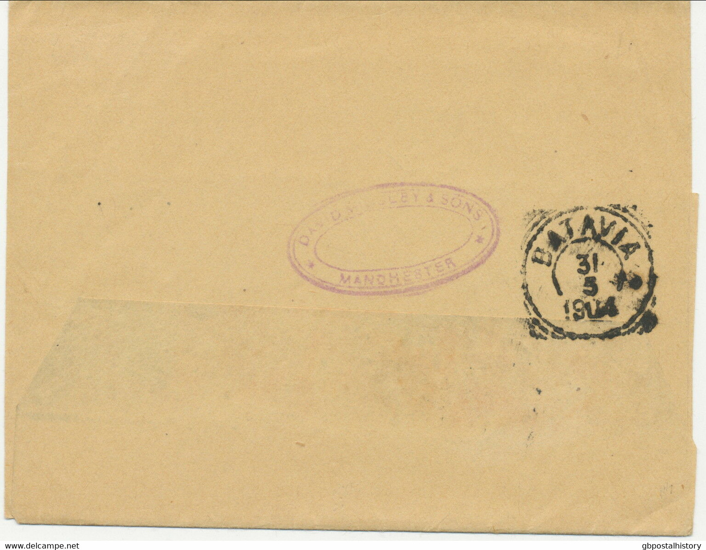 GB 1904 EVII ½ D Postal Stationery Wrapper BY FRENCH PACKET To BATAVIA, JAVA!! - Cartas & Documentos