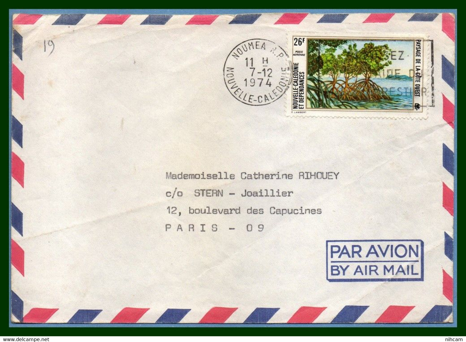 Nouvelle Calédonie N° PA 149 Seul / Lettre Nouméa 1974  > France Palétuviers - Lettres & Documents