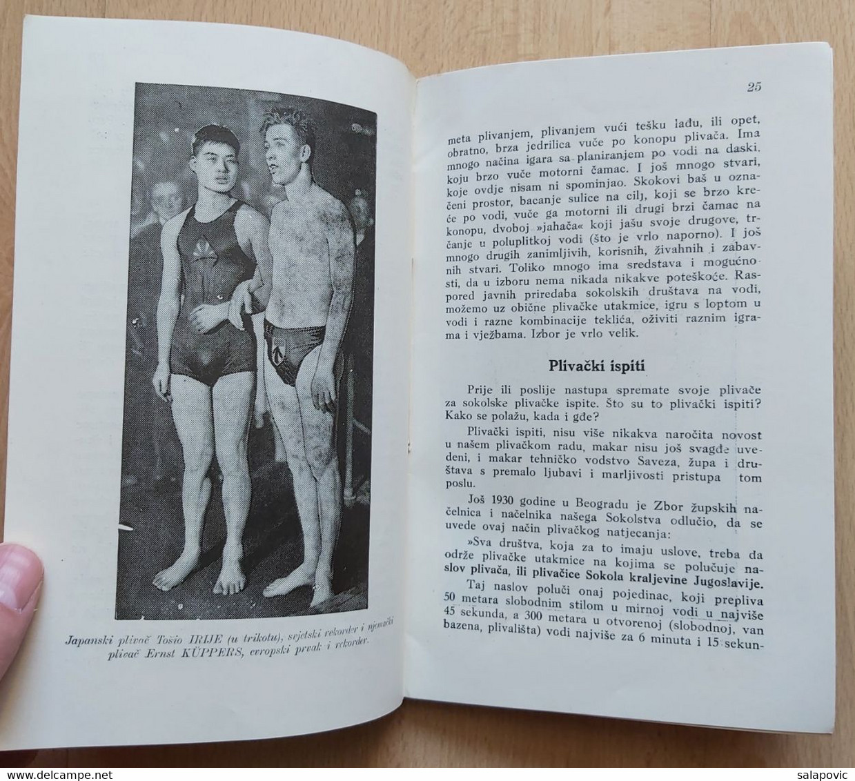 SOKOL, Swimming PLIVANJE U SOKOLU, HRVOJE MACANOVIC  SPLIT 1934