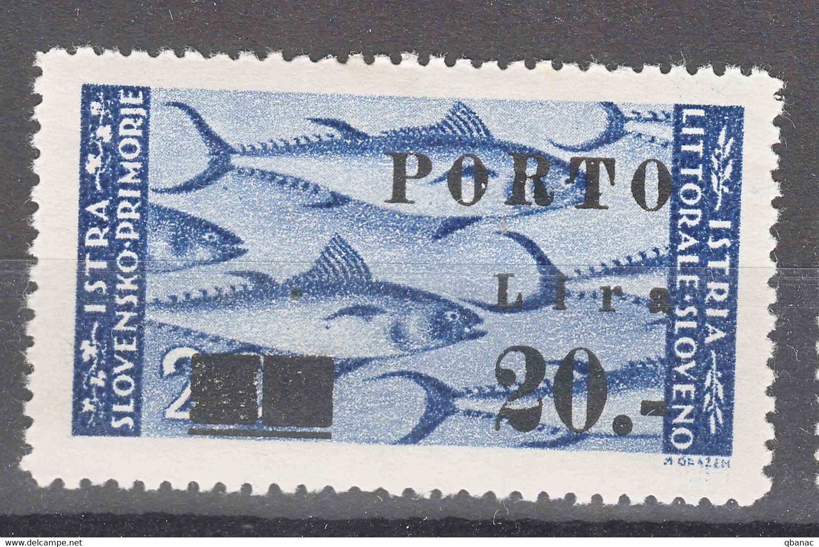 Istria Litorale Yugoslavia Occupation, Porto 1946 Sassone#18 Overprint II, Mint Hinged - Yugoslavian Occ.: Istria