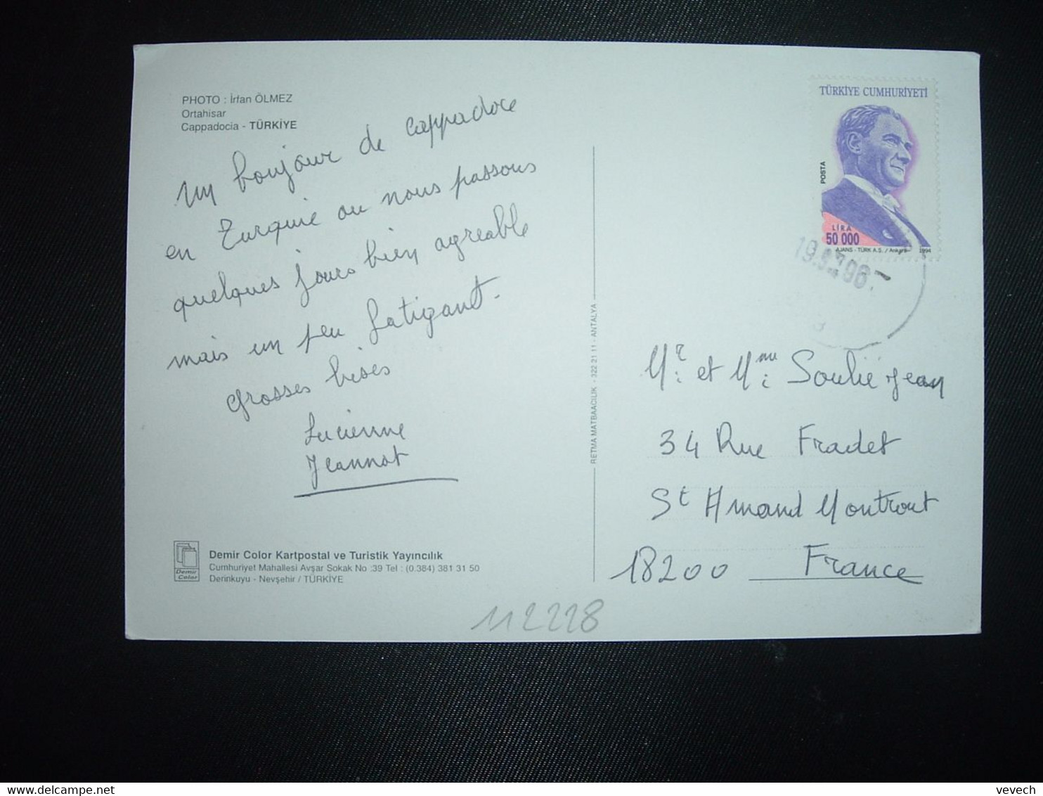 CP Pour La FRANCE TP 50 000 L OBL.19-9 96 - Briefe U. Dokumente
