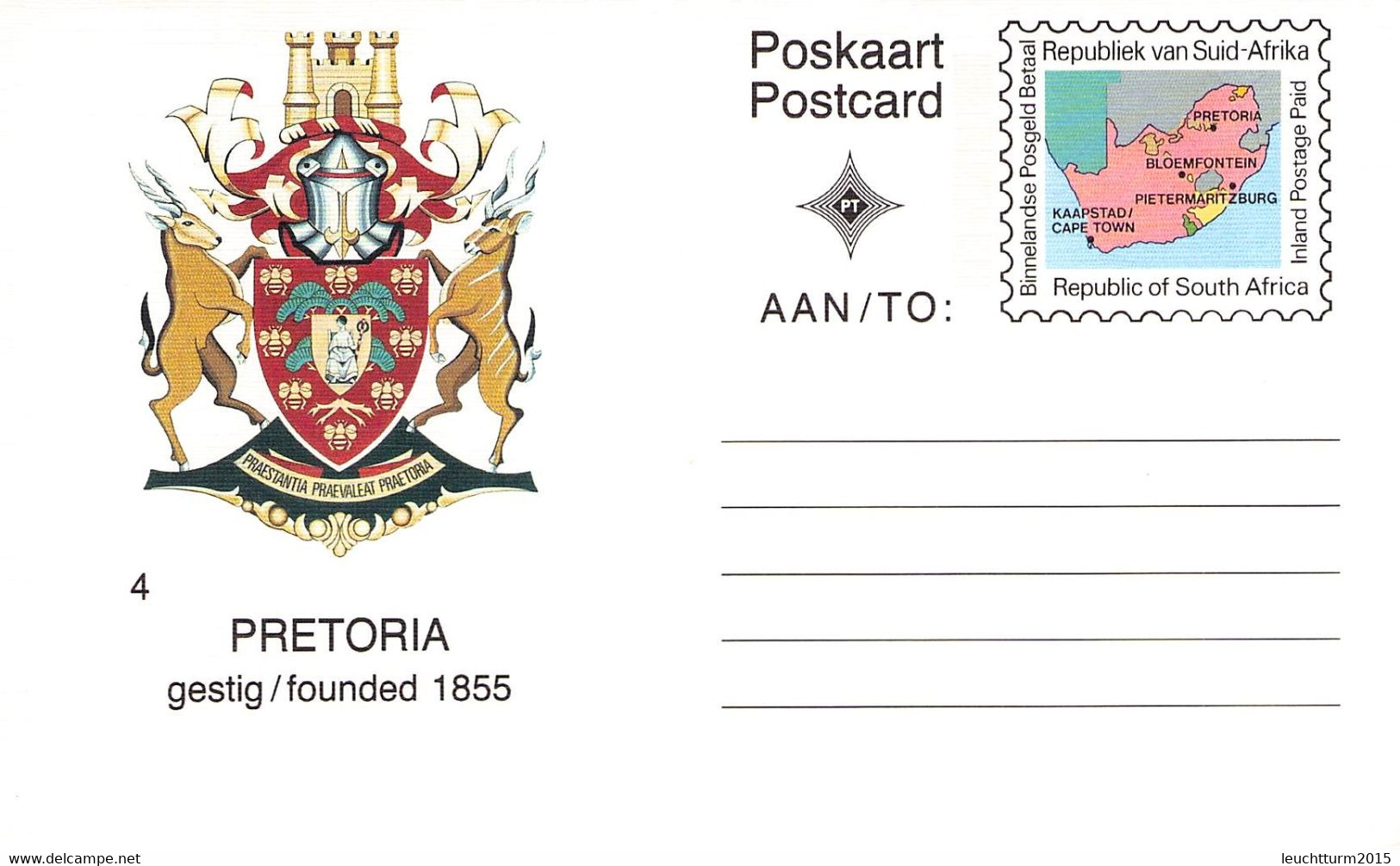 SOUTH AFRICA - POSTCARD 1992 PRETORIA MNH /QD123 - Covers & Documents