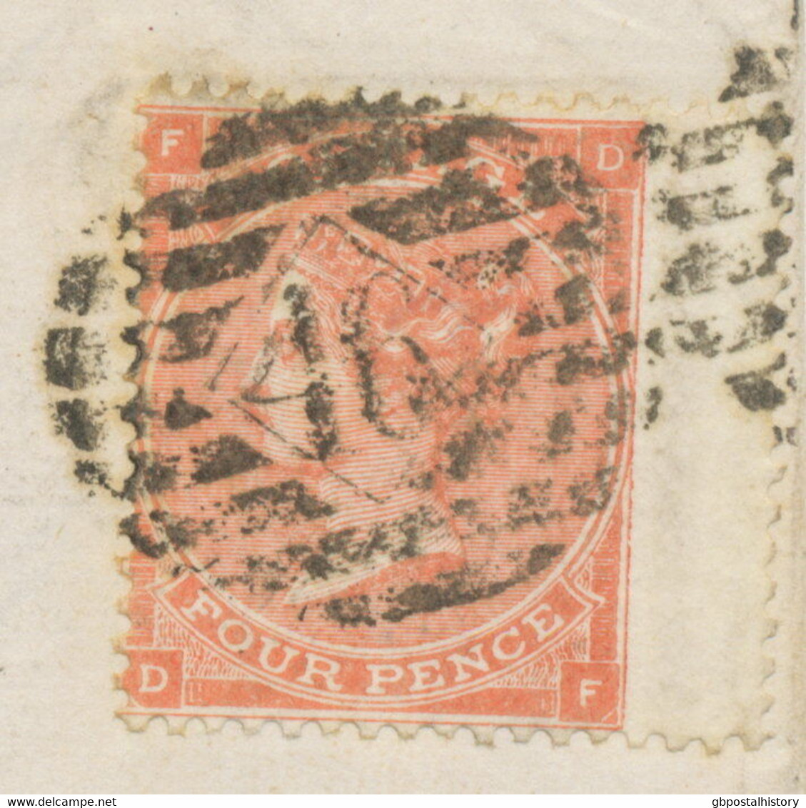 GB 1865 QV 4d Bright Red Small White Corner Letters Pl.4 With Harlines VARIETY - Errors, Freaks & Oddities (EFOs