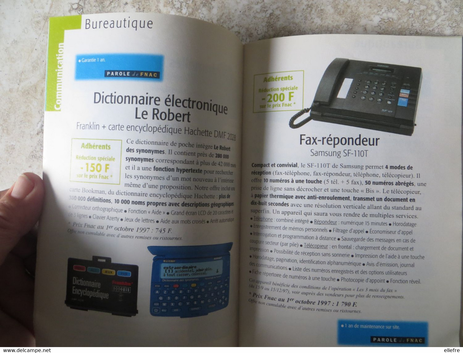 Revue CONTACT FNAC  Dépliant Publicitaire 1997 Appareil Informatique Télephone Appareil Photo Prix En Francs - Informatik