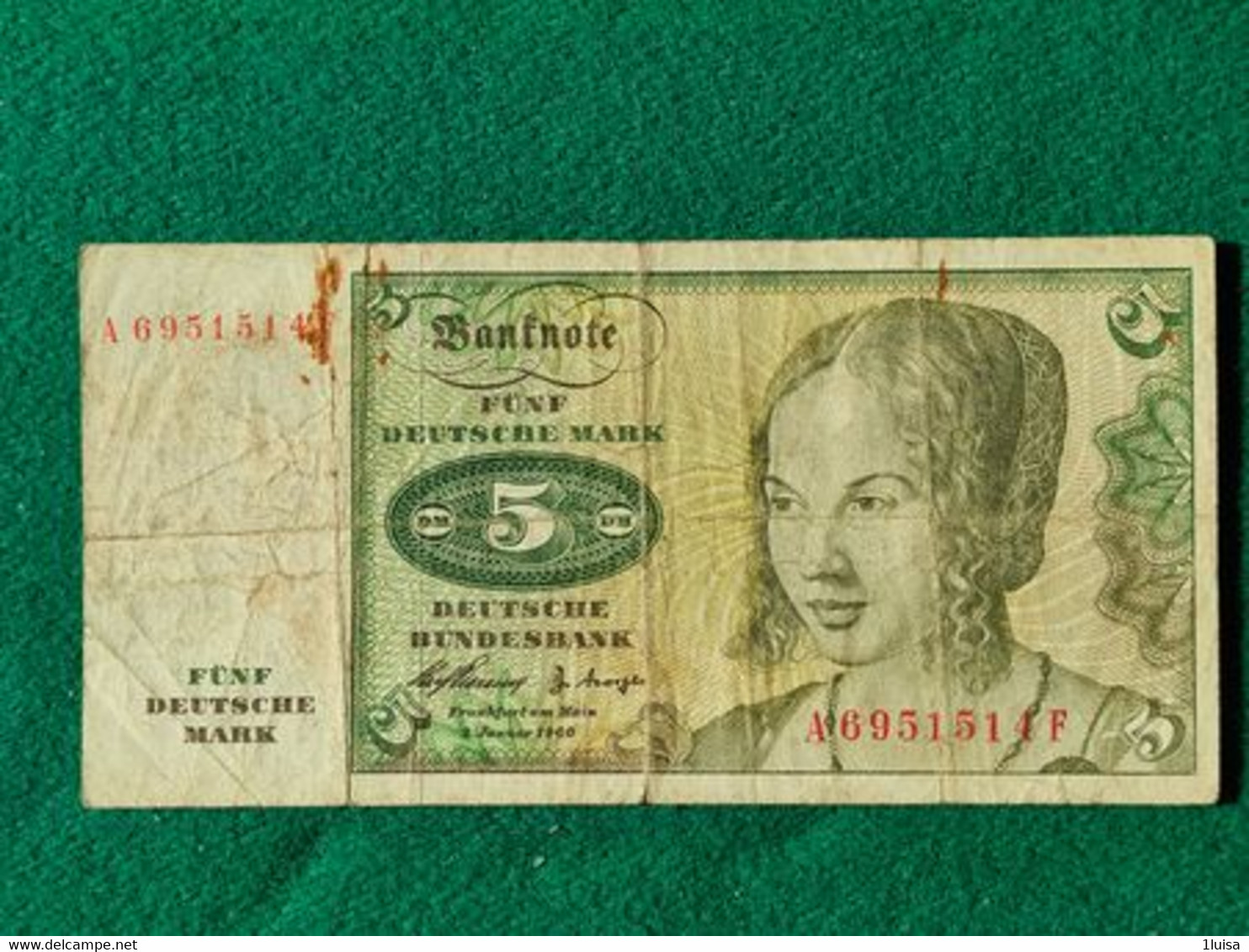 GERMANIA 5 Mark 1960 - 5 Deutsche Mark