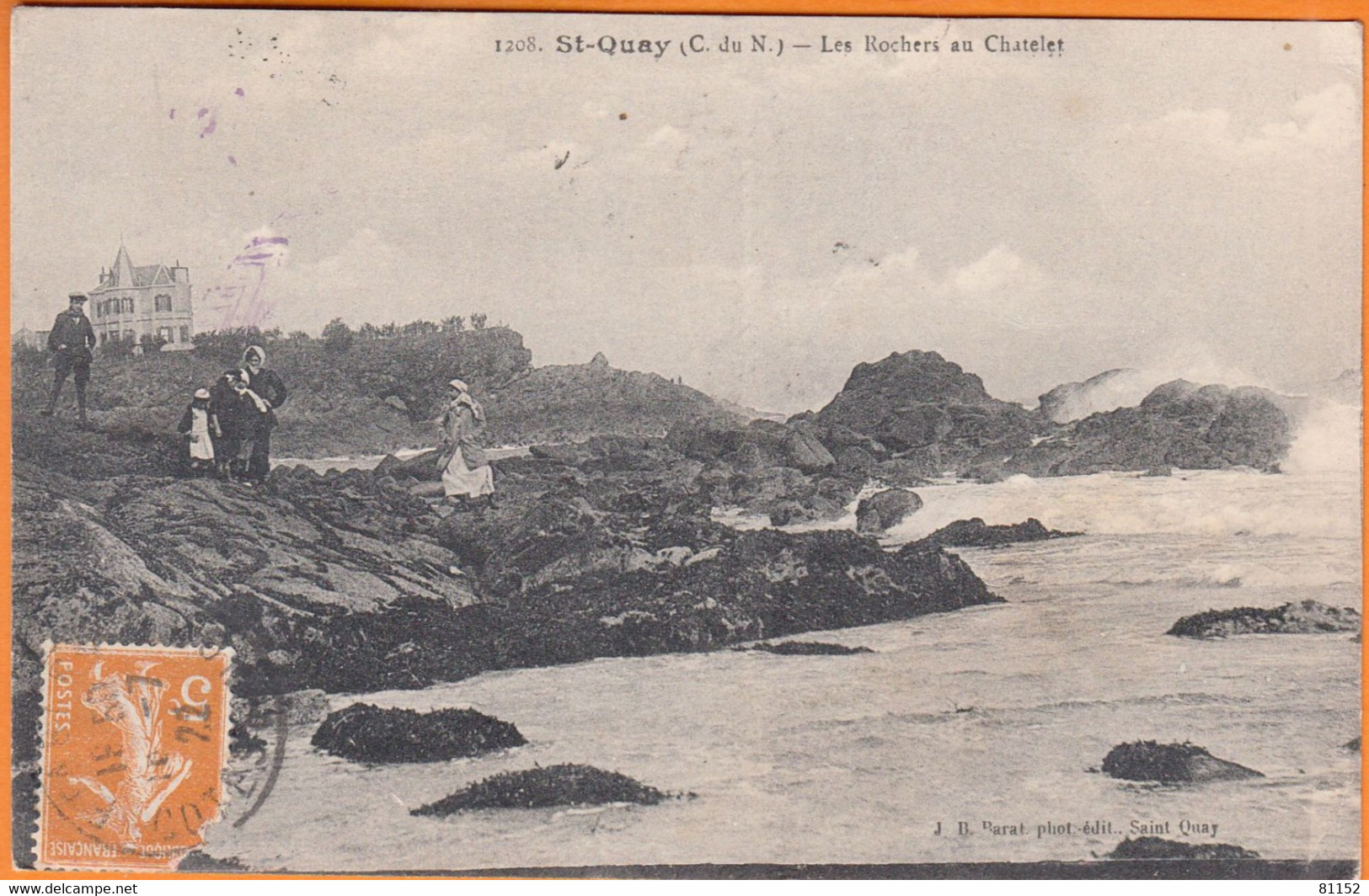 CPA Taxée à 10c   De  22 ST QUAY Les Rochers Animée  Et  " Refusé Par Le Destinataire "  à 33 ARCACHON  Juillet 1922 - Other & Unclassified