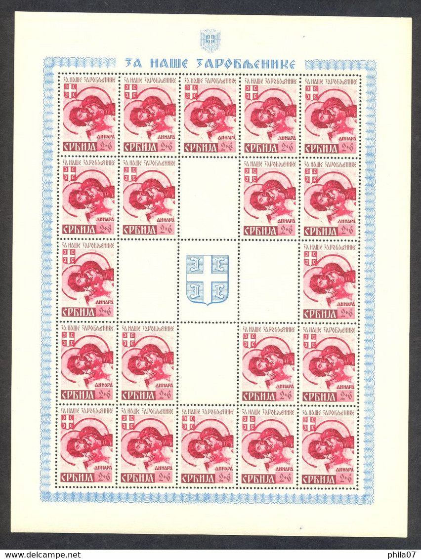 SERBIA - Mi.No. 62/65, complete sheet in good quality.