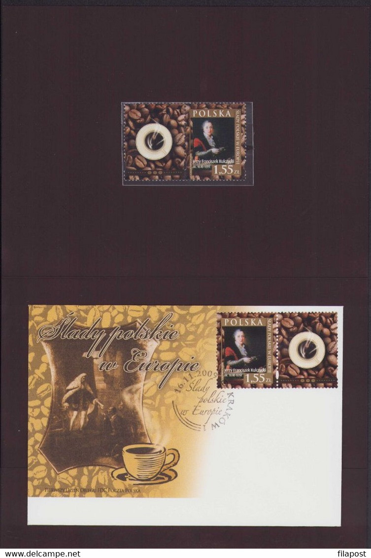 Poland 2009 Booklet / Poles In Europe Jerzy Franciszek Kulczycki First Cafe In Vienna, Coffee / FDC + Stamp MNH** FV - Carnets