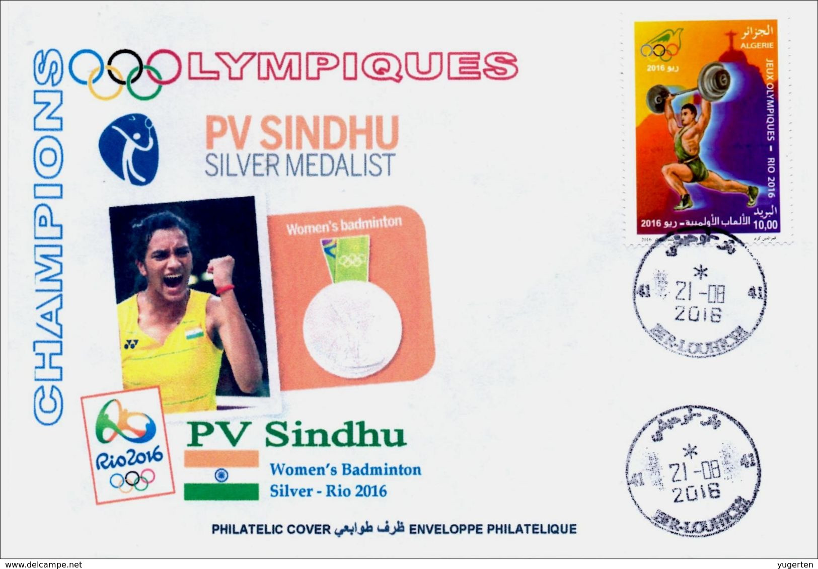 ARGELIA 2016 - Cover Olympic Games Rio 2016 Badminton India Sindhu Olympische Spiele Olímpicos Olympics JO - Badminton