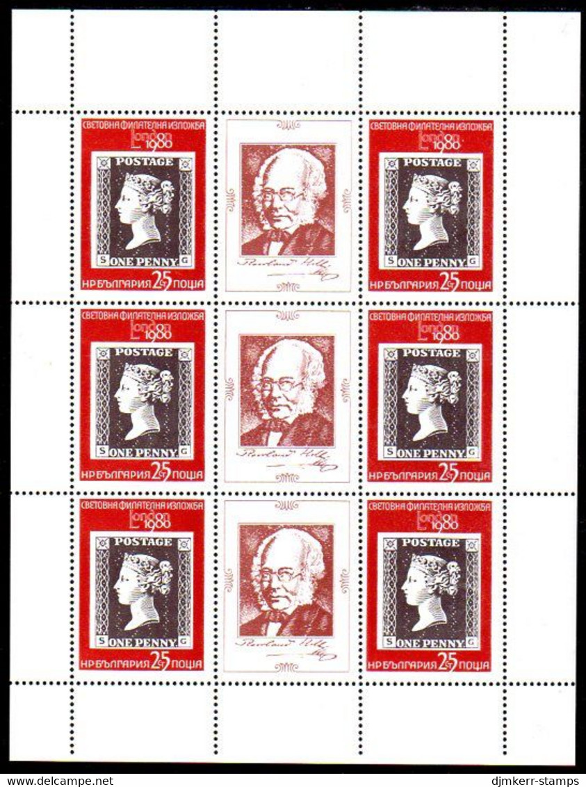 BULGARIA 1980 LONDON 1980 Stamp Exhibition Sheetlet MNH / **..  Michel 2886 Kb - Neufs