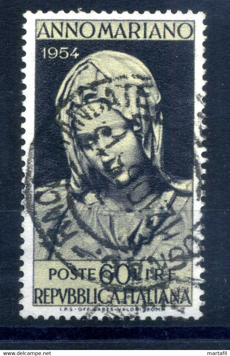1954 REP. IT. N.752 USATO Anno Mariano 60 Lire - 1946-60: Used