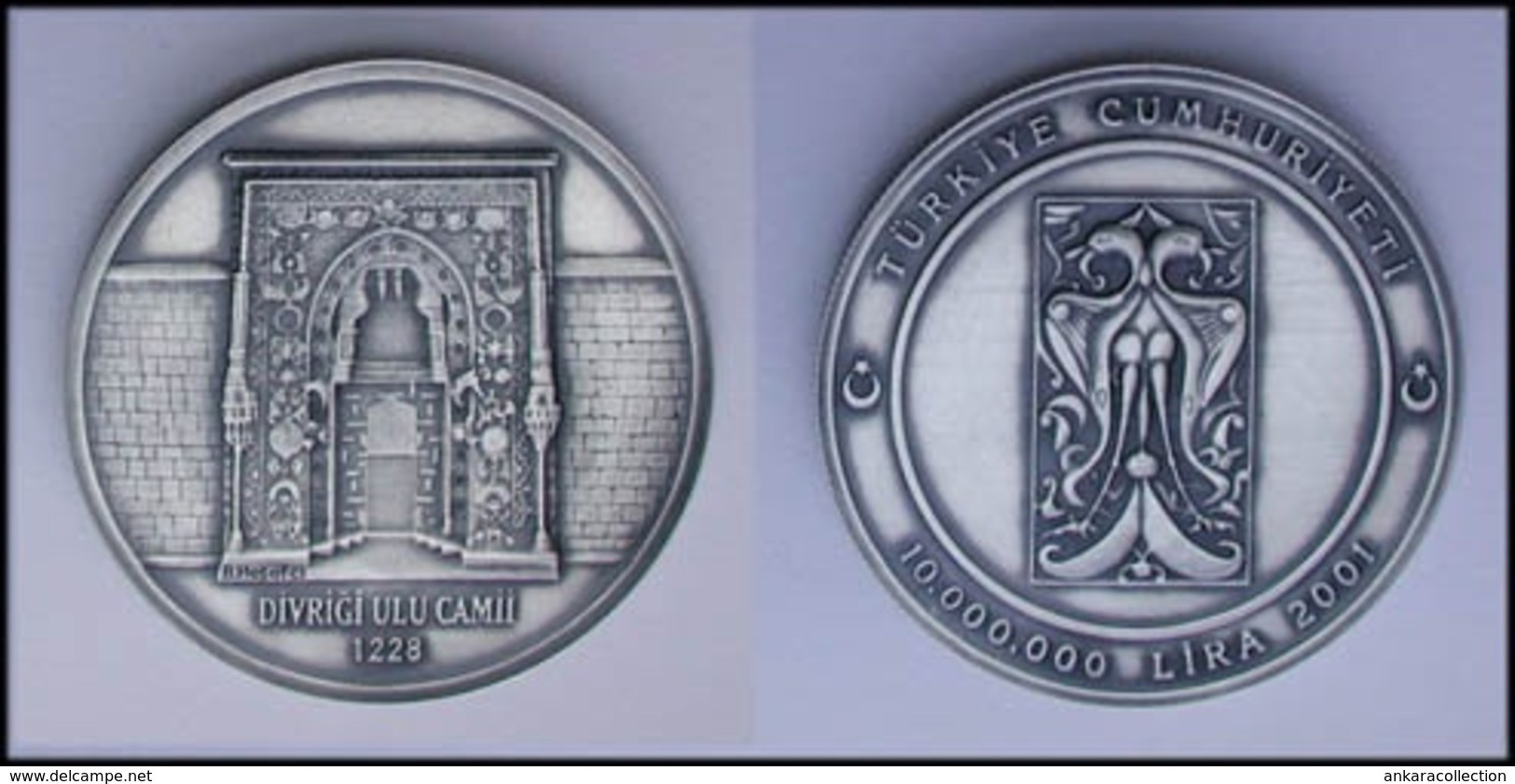 AC - DIVRIGI GREAT MOSQUE, SIVAS TURKEY COMMEMORATIVE OXIDE SILVER COIN UNCIRCULATED 2001 - Zonder Classificatie